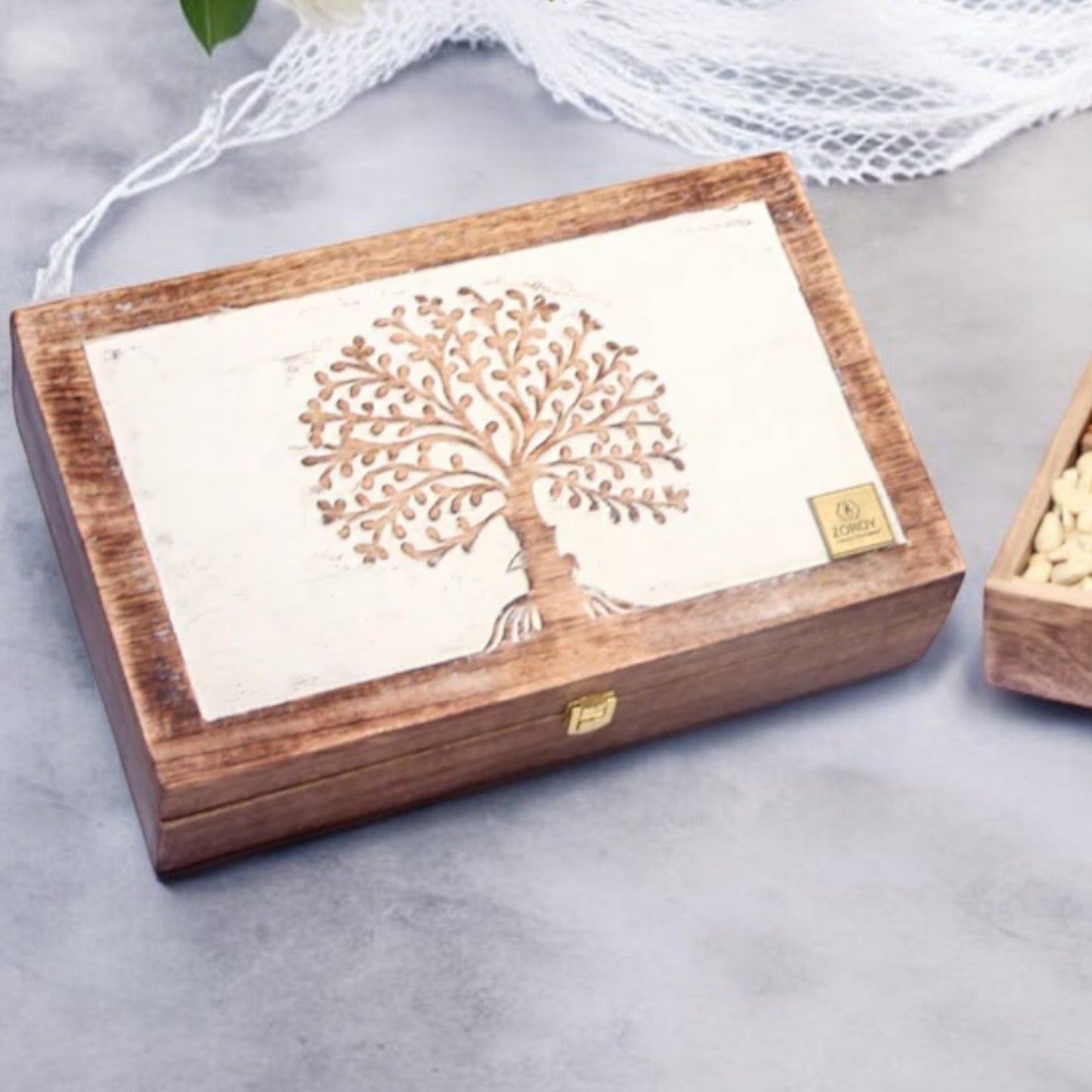 ZOROY Tree of life wood box hamper