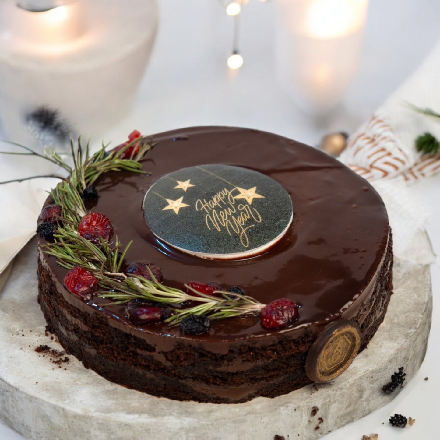 ZOROY New Year Rum And Raisin Chocolate Cake - 500 Gms