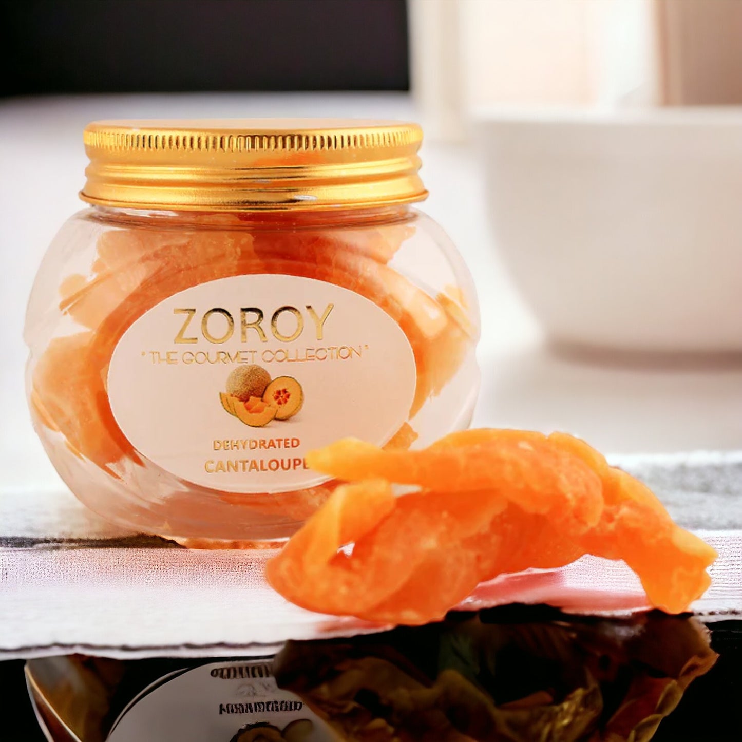 ZOROY Dehydrated Dried Cantaloupe slices Fruits - 2 bottles pack of 125 gms each- 250gms