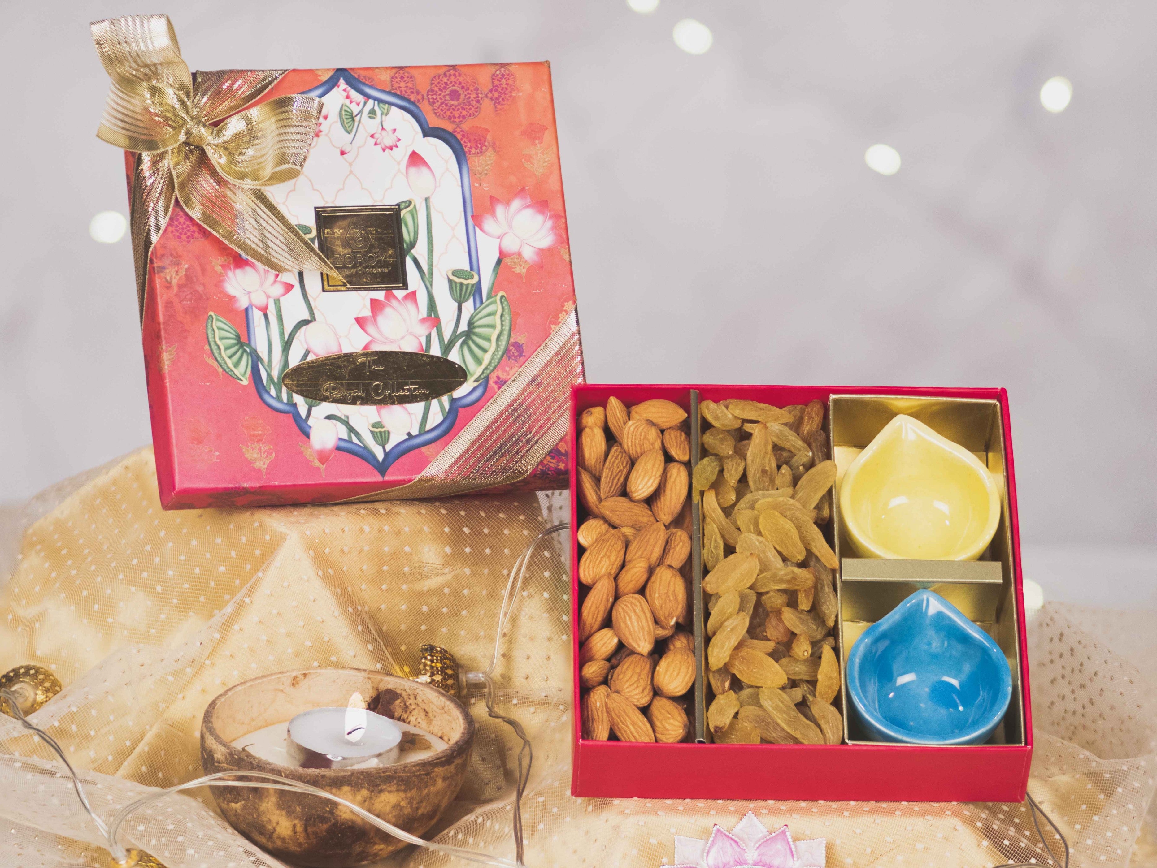 Delight Foods Assorted Dry Fruits Gift Box 400G || Afghani Anjeer + Raisins  Large + Cashews Wl320 + California Almonds || Gift Card || Diwali, Deepava  - Walmart.com