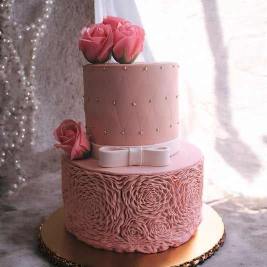 ZOROY Tiered Blossom Elegance Theme Cake